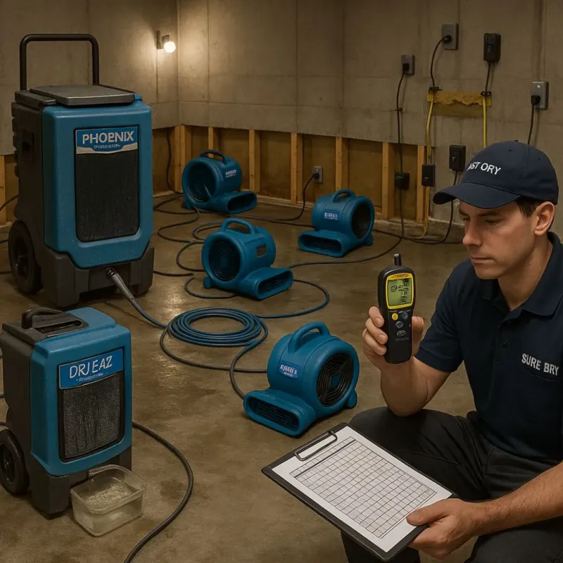 Structural Drying and Dehumidification process in Wilmington, DE